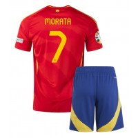 Spanien Alvaro Morata #7 Hemmatröja Barn EM 2024 Kortärmad (+ Korta byxor)